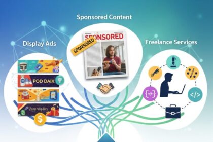 How to combine display ads, sponsored content, and freelance services to create a stable income